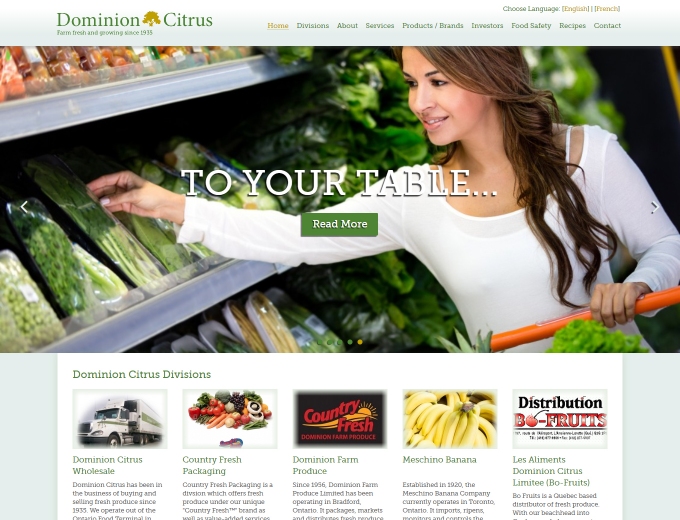 Shopping for fresh vegetables on the Dominion Citrus home page