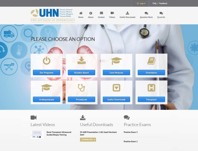 Elearning portal of the UHN Nephroed website
