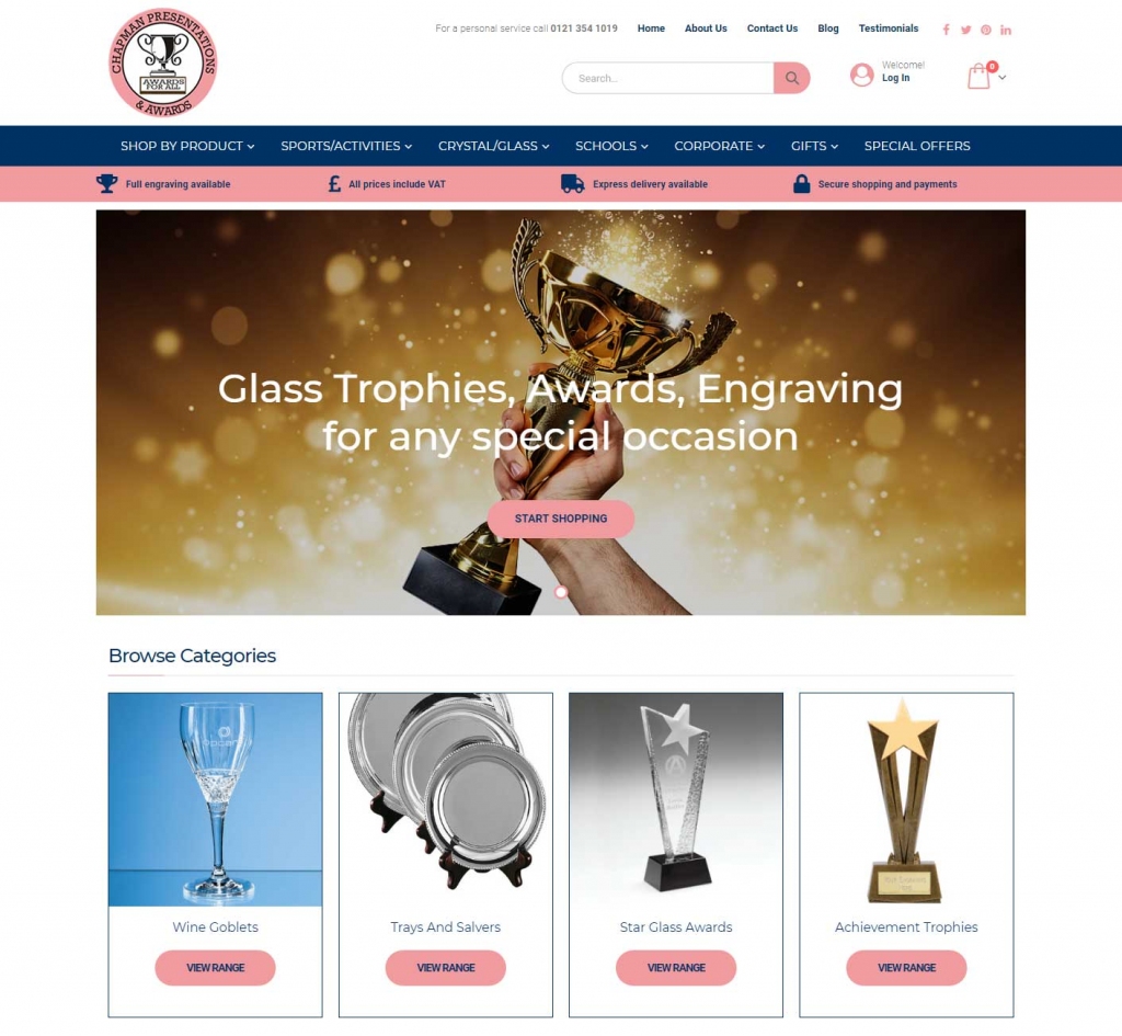 The Chapmans Presentation ecommerce website design