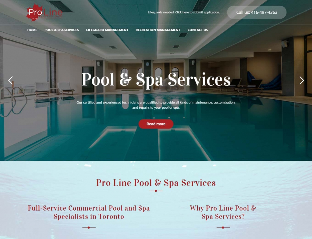 Crystal clear pool features on home of website