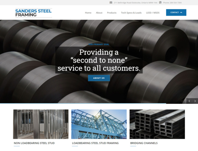 Coils of rolled steel shown on website home page
