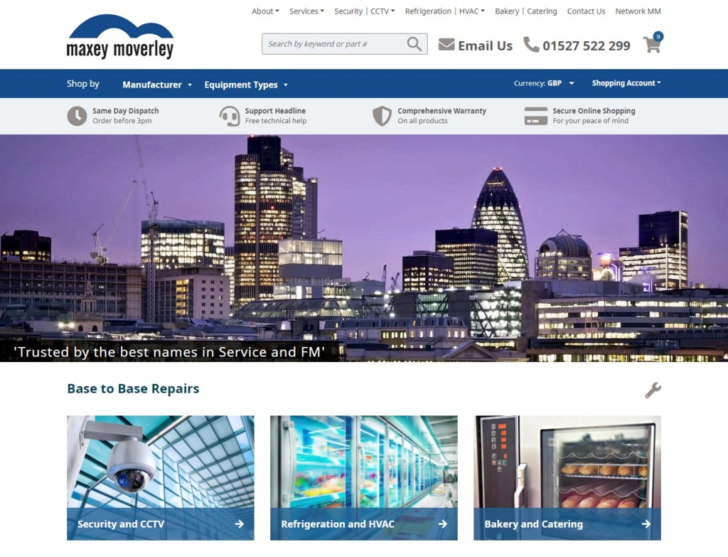 London city skyline at dusk on website home page